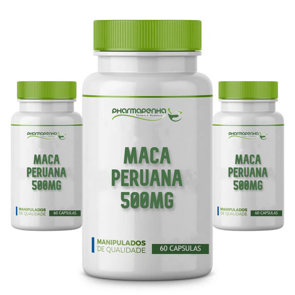 3 Potes Maca Peruana 500Mg 60 Cápsulas cada