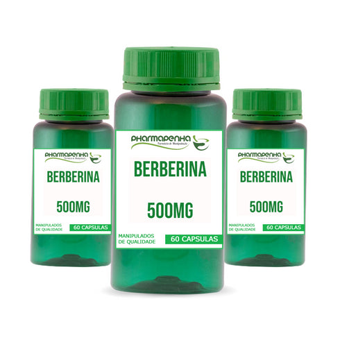 3 Potes Berberina Ozempic Natural 500mg 60 Cápsulas cada