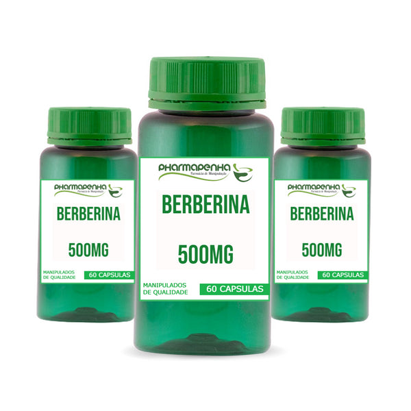 3 Potes Berberina Ozempic Natural 500mg 60 Cápsulas cada