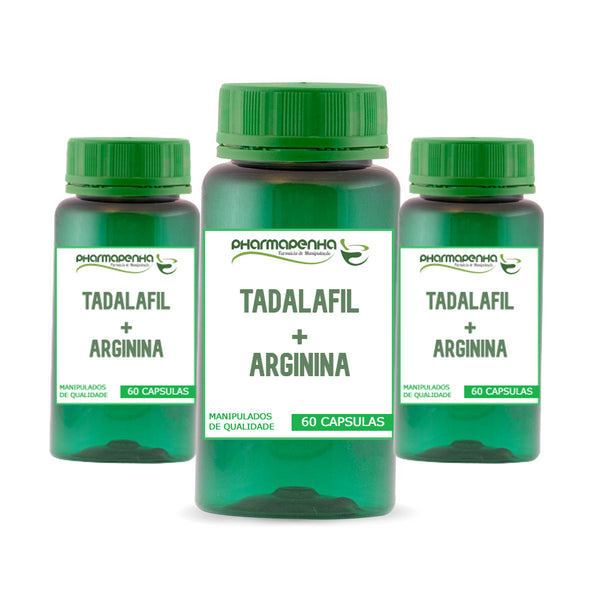3 Potes Tadalafil + Arginina 60 Cápsulas cada