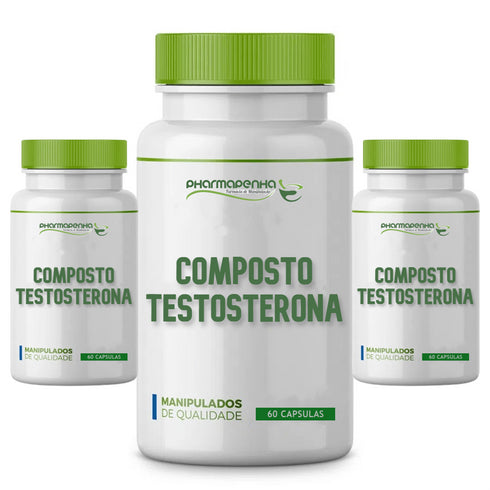 3 Potes Composto Testosterona Endógena Composto Testosterona 60 Cápsulas cada