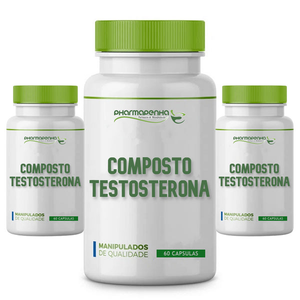 3 Potes Composto Testosterona Endógena Composto Testosterona 60 Cápsulas cada