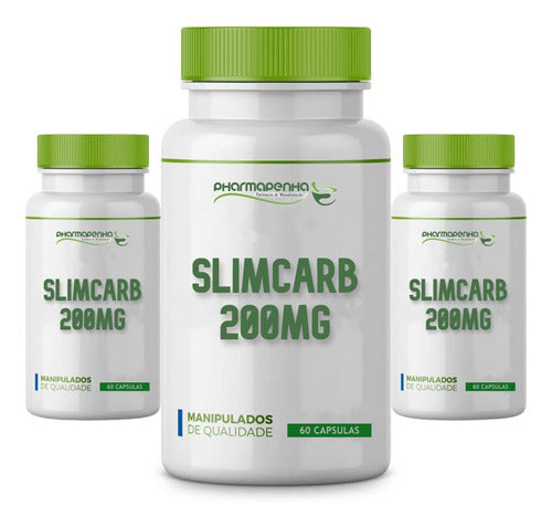 3 Potes Slimcarb 200mg 60 Cápsulas Cada