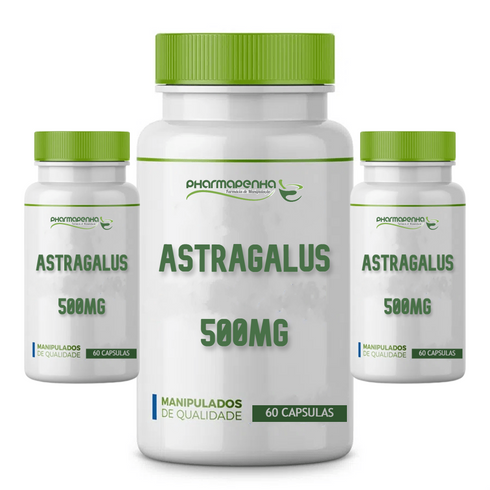 3 Potes Astragalus 500Mg 60 Cápsulas cada