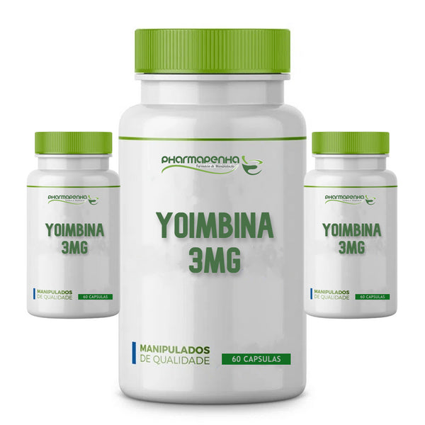 3 Potes Yoimbina 3mg 60 Cápsulas