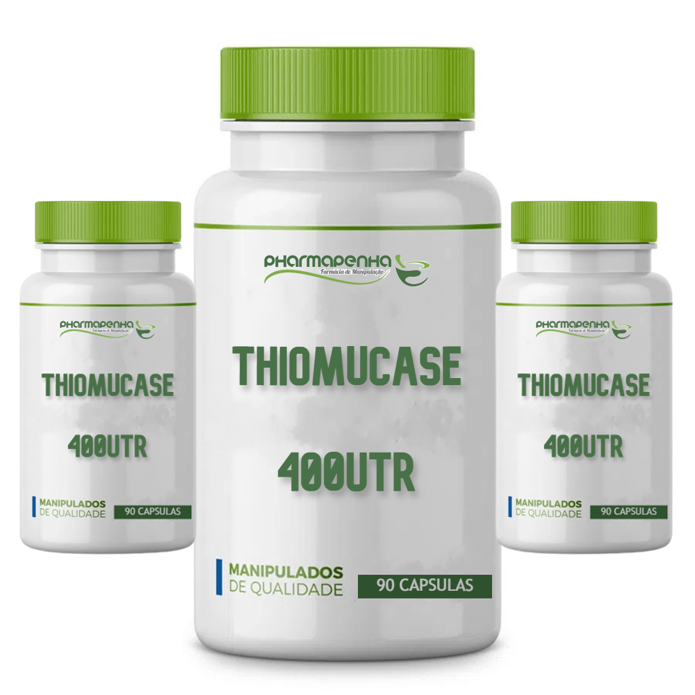 3 Potes Thiomucase 400 UTR 90 Cápsulas cada