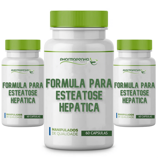 3 Potes Fórmula para Gordura no Fígado (Esteatose Hepática) 60 Cápsulas cada