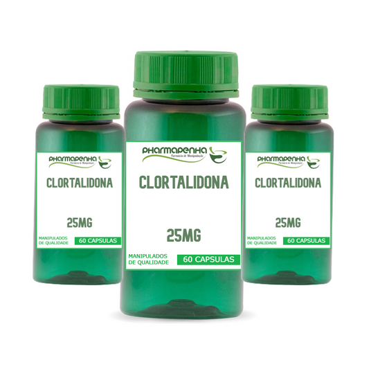 3 Potes Clortalidona 25mg 60 Cápsulas cada