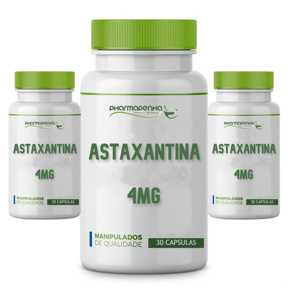 3 Potes Astaxantina 4Mg 60 Cápsulas cada