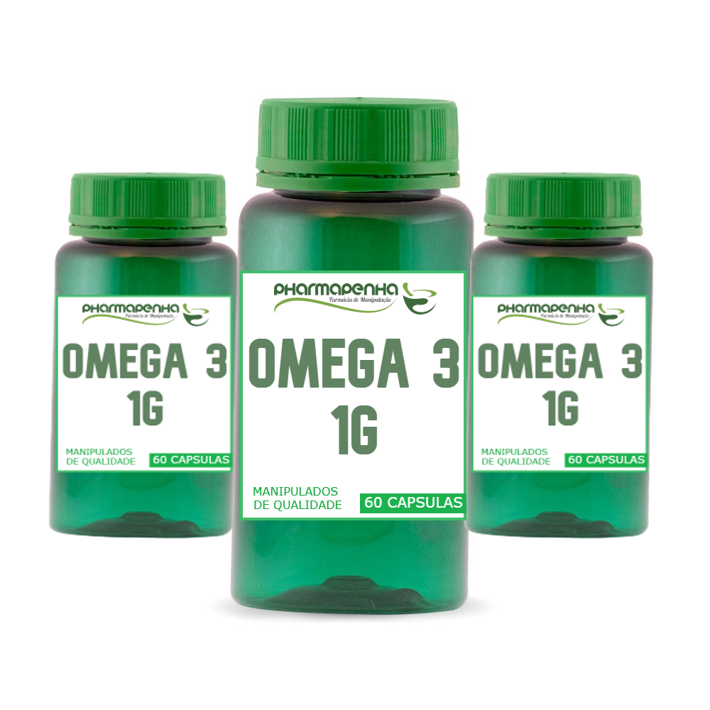 3 Potes Ômega 3 1G 60 Cápsulas cada