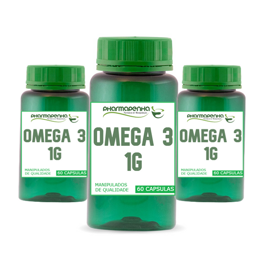 3 Potes Ômega 3 1G 60 Cápsulas cada