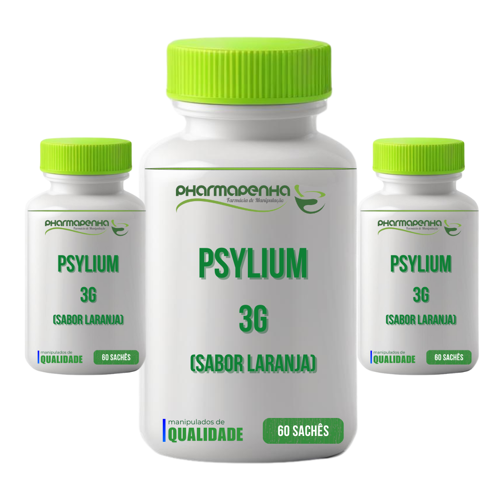 3un Psylium 3g 60 saches sabor laranja cada