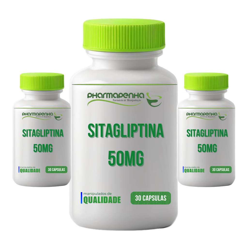 3 Potes Sitagliptina 50mg 30 cápsulas cada