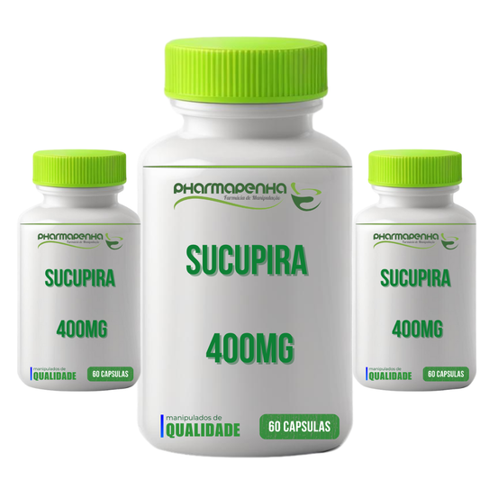 3 Potes Sucupira 400mg 60 capsulas cada
