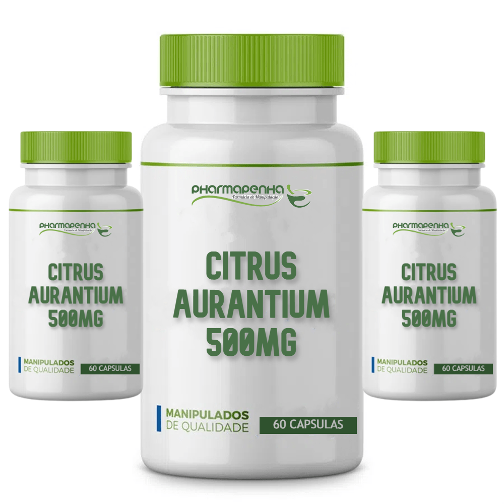 3 Potes Citrus Aurantium 500Mg 60 Cápsulas cada