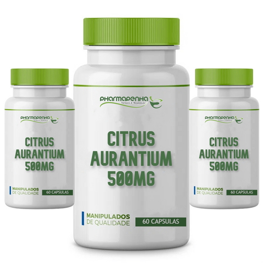 3 Potes Citrus Aurantium 500Mg 60 Cápsulas cada