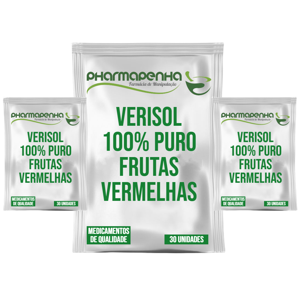 3un Colágeno Verisol® 8g Sabor Frutas Vermelhas 30 Sachês cada