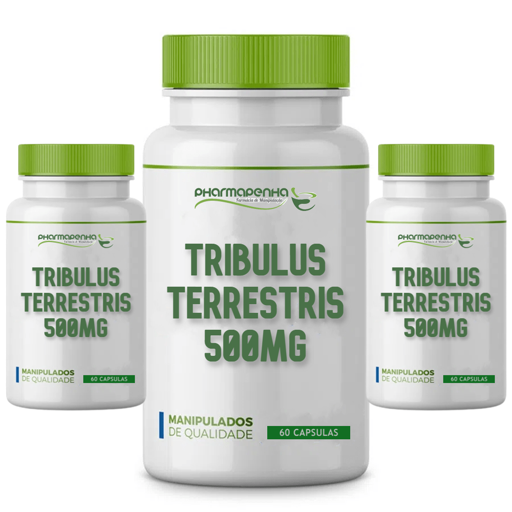 3 Potes Tribulus Terrestris 500mg 60 Cápsulas cada