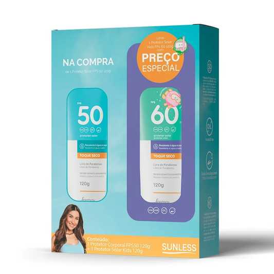 Sunless Kit FPS 50 Toque Seco 120g + FPS 60 Kids 120g