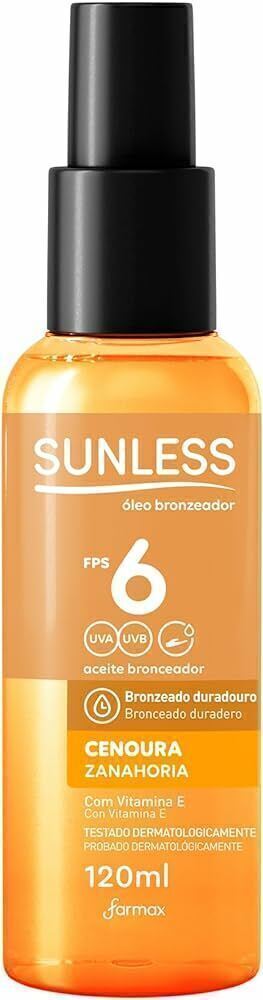 Sunless FPS 6 Óleo Bronzeador Spray Cenoura 120ml