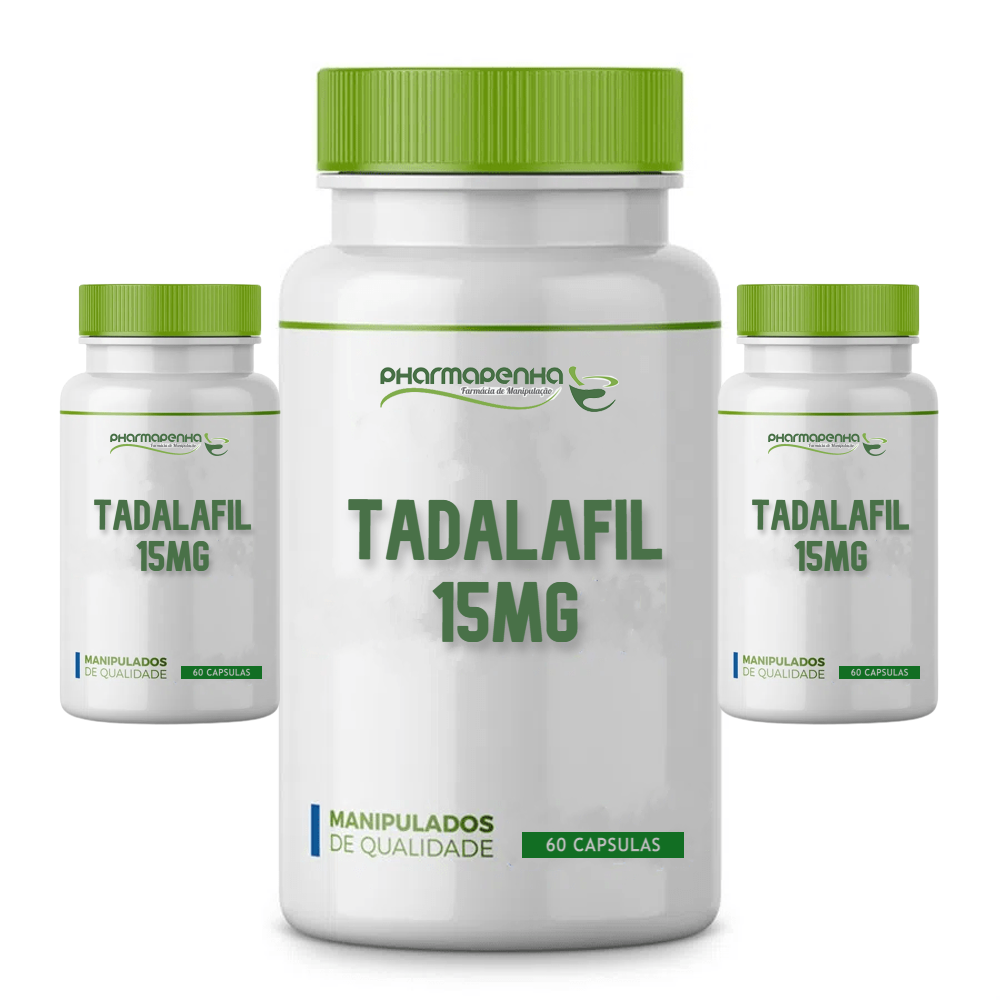3 Potes Tadalafil 15mg 60 cápsulas cada