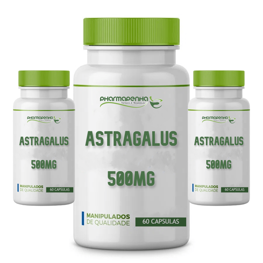 3 Potes Astragalus 500Mg 60 Cápsulas cada